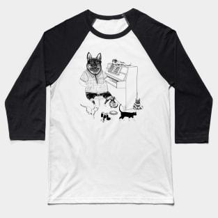 Katzenhaus German Shepherd and lots of Cats playing Piano! Baseball T-Shirt